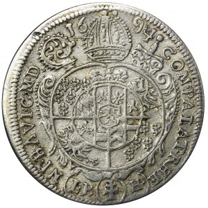 Silesia, Duchy of Neisse, Franz Ludwig von Pfalz-Neuburg, 15 Kreuzer Neisse 1694 LPH