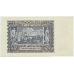 20 złotych 1940 - papier biały - bez oznaczenia serii i numeracji