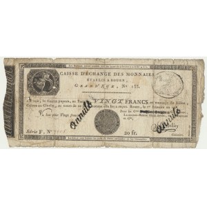 Francja (Rouen), anulowany czek na 20 franków (1797-1803)
