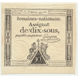 Francja, Asygnata na 10 sous 1792