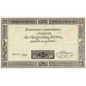 France, Assginat 25 Livres 1793