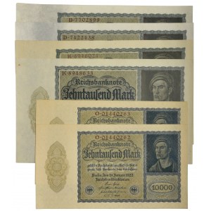 Niemcy, zestaw 10.000 marek 1922 (6 szt.)