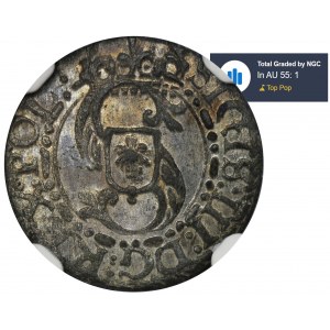Sigismund III Vasa, Schilling Riga 1615 - NGC AU55