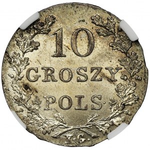 November Uprising, 10 groschen Warsaw 1831 KG - NGC MS63