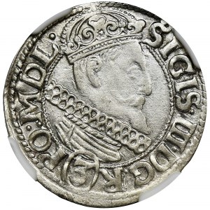 Sigismund III Vasa, 3 Kreuzer Krakau 1616 - NGC AU DETAILS