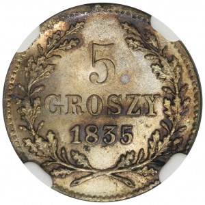 Free City of Krakau, 5 groschen 1835 - NGC MS62