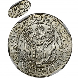Zygmunt III Waza, Ort Gdańsk 1609 - NGC MS60 - RZADKI, PIĘKNY
