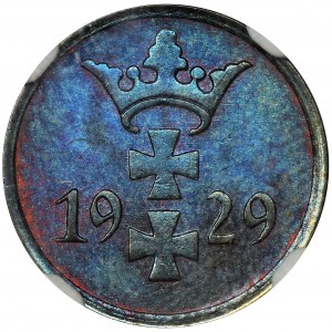Wolne Miasto Gdańsk, 1 fenig 1929 - NGC MS65 BN