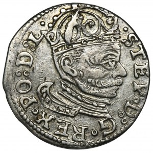 Stefan Batory, Trojak Ryga 1583 - korona z liliami