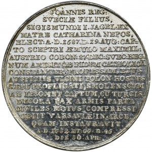 Medal ze Suity Królewskiej, Zygmunt III Waza - srebro - PIĘKNE