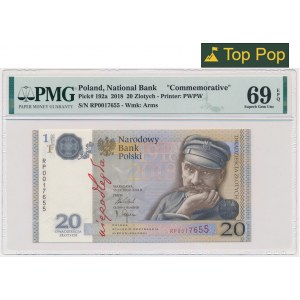 20 złotych 2018 - 100 lecie odzyskania Niepodległości - RP - PMG 69 EPQ