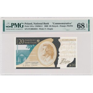 20 złotych 2010 - Fryderyk Chopin - PMG 68 EPQ