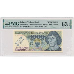 1.000 złotych 1975 - WZÓR - A 0000000 No.1657 - PMG 63 EPQ