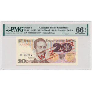 20 złotych 1982 - WZÓR - A 0000000 No.0589 - PMG 66 EPQ