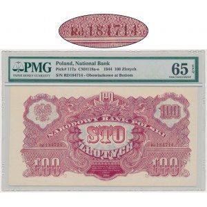 100 złotych 1944 ... owe - Rd - PMG 65 EPQ - rzadka seria zastępcza