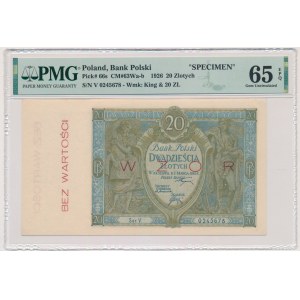 20 złotych 1926 - WZÓR - Ser.V - PMG 65 EPQ