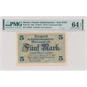 Memel, 5 Mark 1922 - PMG 64 EPQ