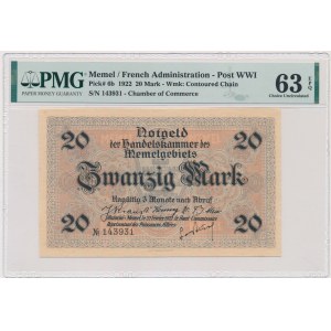 Memel, 20 Mark 1922 - PMG 63 EPQ