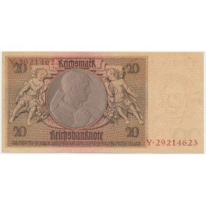 Germany, 20 Reichsmark 1929 - printing error -
