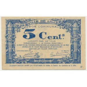 France (Lille), 5 Cents 1917