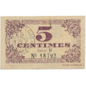 Francja (Lille), 5 centów 1917