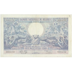 Belgia, 10.000 franków - 2.000 belgas 1942