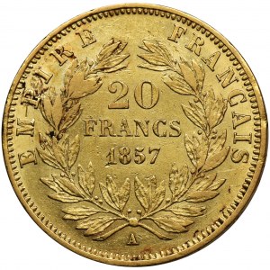 France, Napoleon III, 20 Francs Paris 1857 A