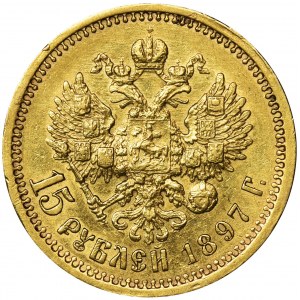 Russia, Nicholas II, 15 Rouble Petersburg 1897 AГ