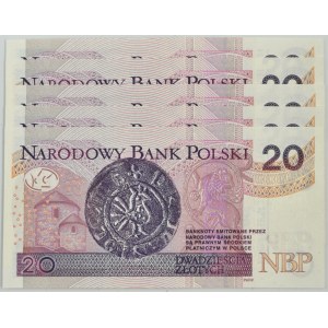 Zestaw, 20 złotych 2016 AS 0000011-15 - (5 szt.) - numery dwucyfrowe