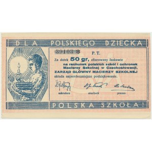Macierz Szkolna w Czechosłowacji, cegiełka na 50 groszy