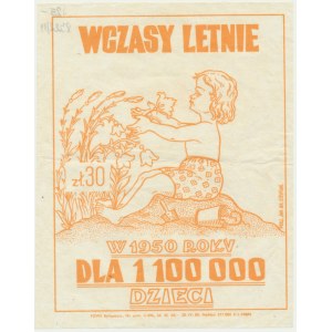 Wczasy Letnie, cegiełka na 30 złotych 1950