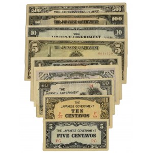 Filipiny, Rząd Japoński, zestaw 5 centów - 1.000 peso (9 szt.)