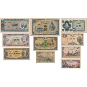 Japonia, zestaw 1-100 jenów (10 szt.)