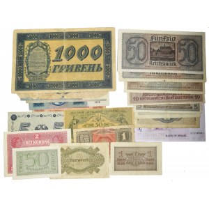 Zestaw, mix banknotów zagranicznych (21 szt.)