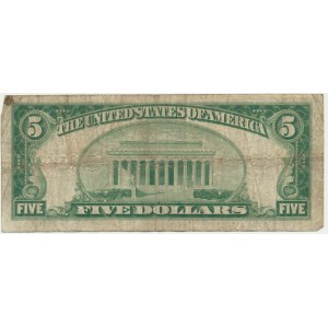 USA, New York District, 5 Dollars 1928 - Tate & Mellon -