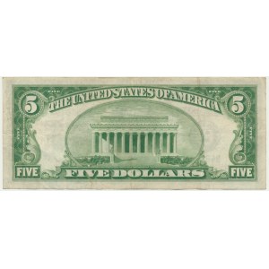 USA, Green Seal, 5 Dollars 1928 A - Woods & Mellon