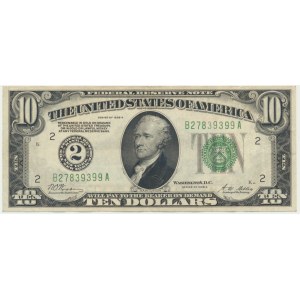 USA, New York District, 10 Dollars 1928 A - Woods & Mellon