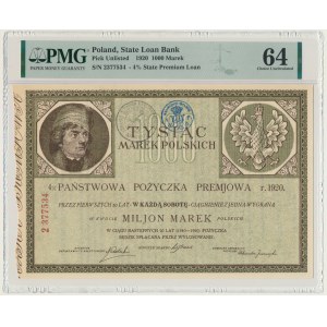 4% państwowa pożyczka premjowa na 1.000 marek 1920 - PMG 64