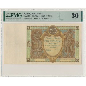 50 złotych 1929 - bez serii i numeracji - PMG 30