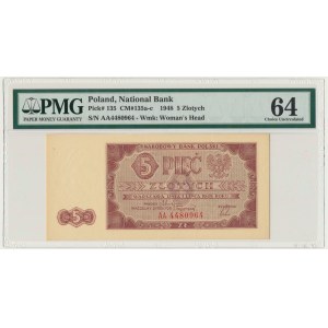 5 złotych 1948 - AA - PMG 64