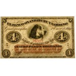 Argentina, Banco Oxandaburu y Garbino, 4 Reales 1869 - PMG 63
