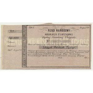 Rząd Narodowy, Obligacja tymczasowa na 1.000 złotych 1863-64