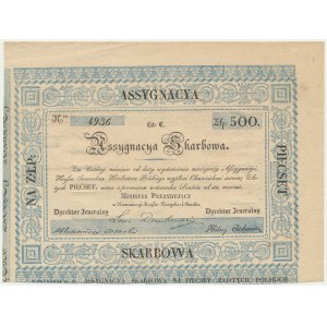 Asygnata Skarbowa na 500 złotych 1831 - PIĘKNA