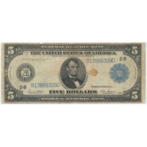 USA, Blue Seal, 5 dolarów 1914 - White & Mellon