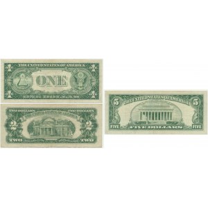 USA, group of 1-5 Dollars 1935-63 (3 pcs)