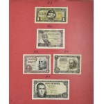 Hiszpania, zestaw banknotów na kartach prezentacyjnych (22 szt.)