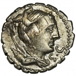 Republika Rzymska, Ti. Claudius Nero, Denar serratus