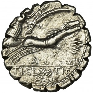 Roman Republic, Ti. Claudius Nero, Denarius serratus