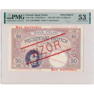 50 złotych 1919 - WZÓR - A.26 - PMG 53 - RZADKI