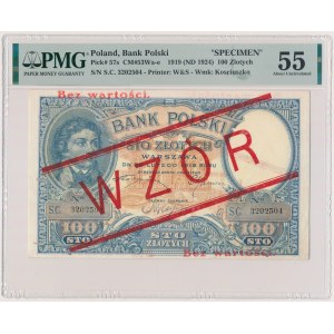 100 złotych 1919 - WZÓR - PMG 55 - wysoki nadruk